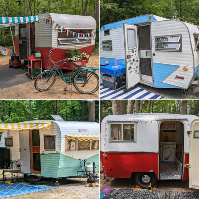 four vintage campers