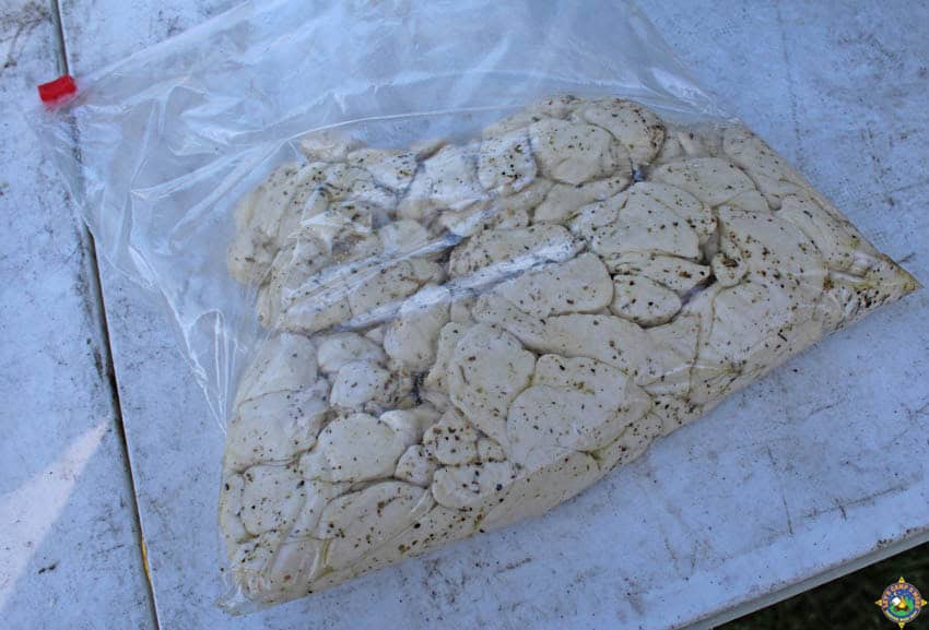 biscuits cut up in a bag