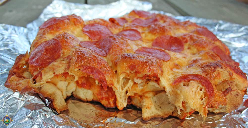 close up of pizza biscuit bites
