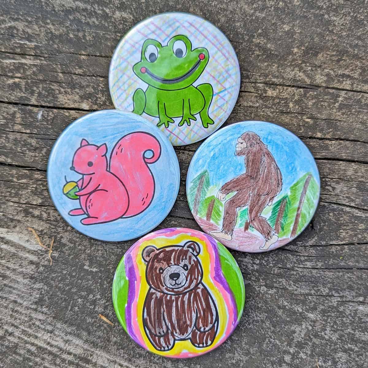 camping themed buttons