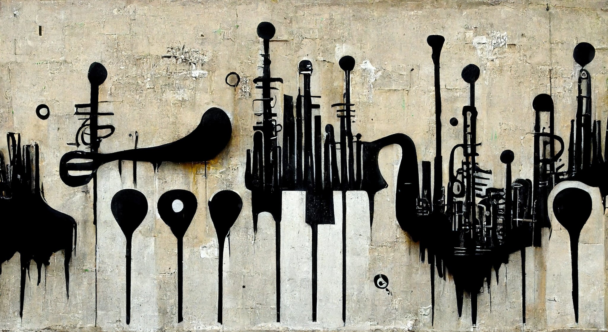 vecteezy generative ai abstract street art with keys and musical 23533113 760
