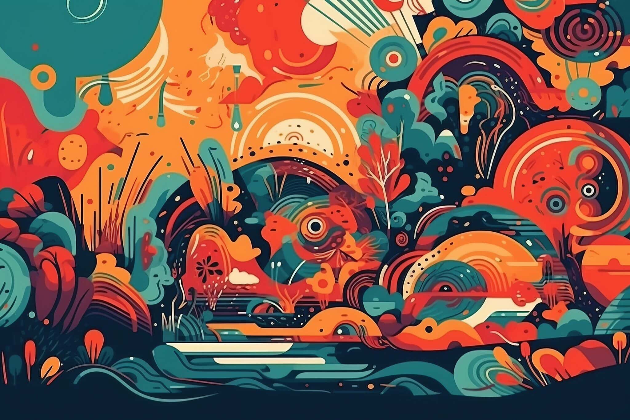 vecteezy vector paper cutout psychedelic colorful illustration 31552206