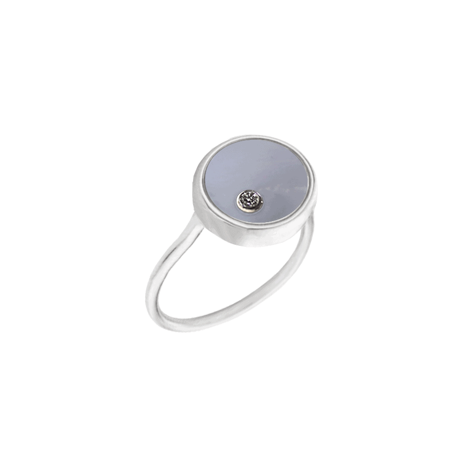 Gemini ring in purple and gold colors.