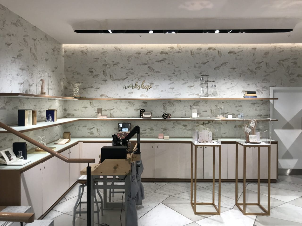 The Alkemistry store with shelves and decoratives from a different angle.