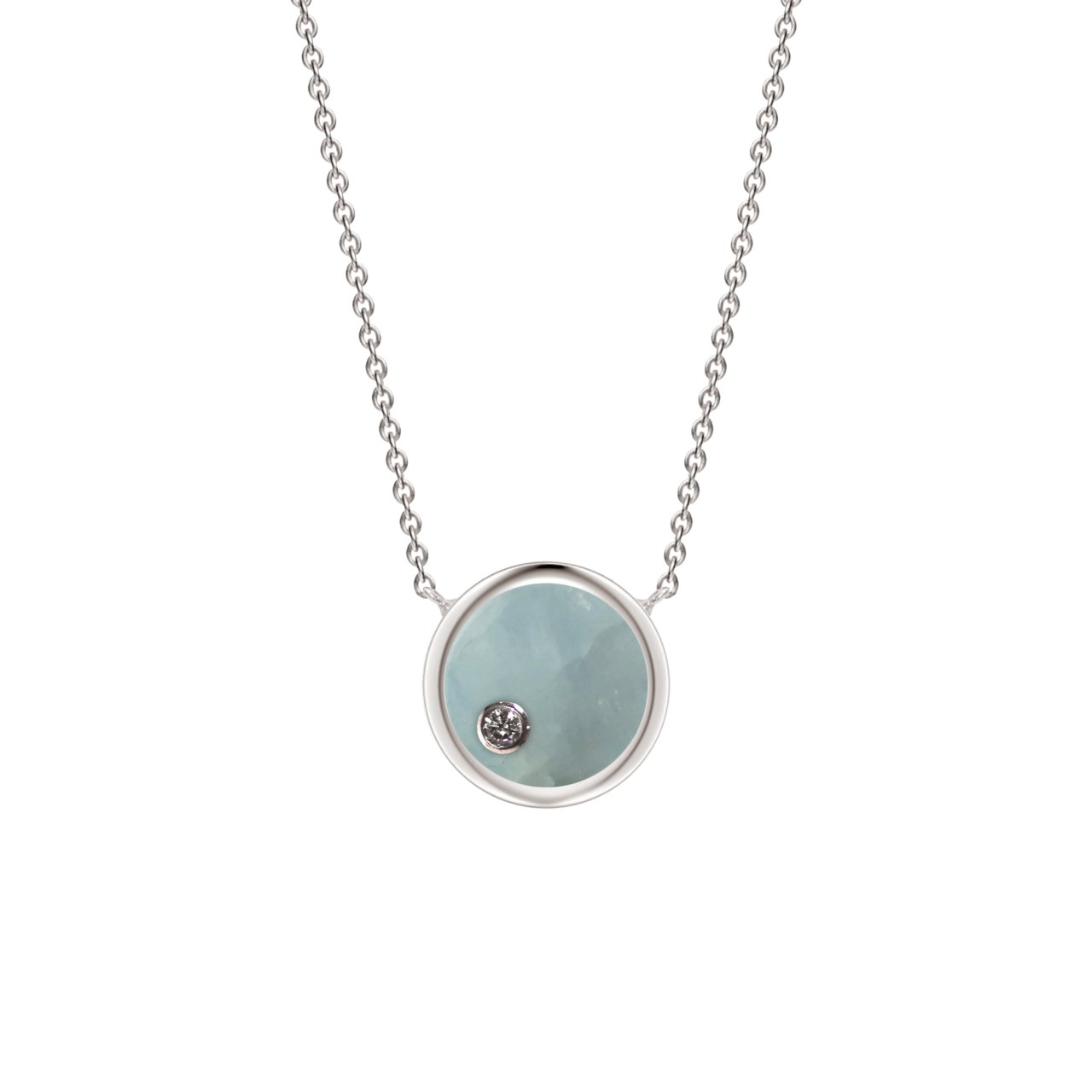 Pisces necklace in turquoise and gold colors.