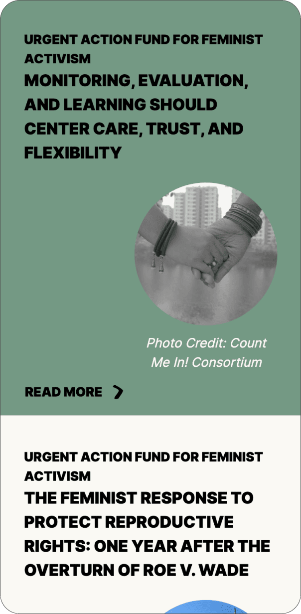 A screengrab from UAF's website, featuring a sage green block and a black and white image in a circular frame of two hands holding each other