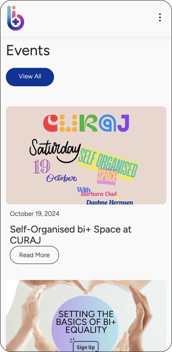 mobile version of events block with event image, headline and CTA