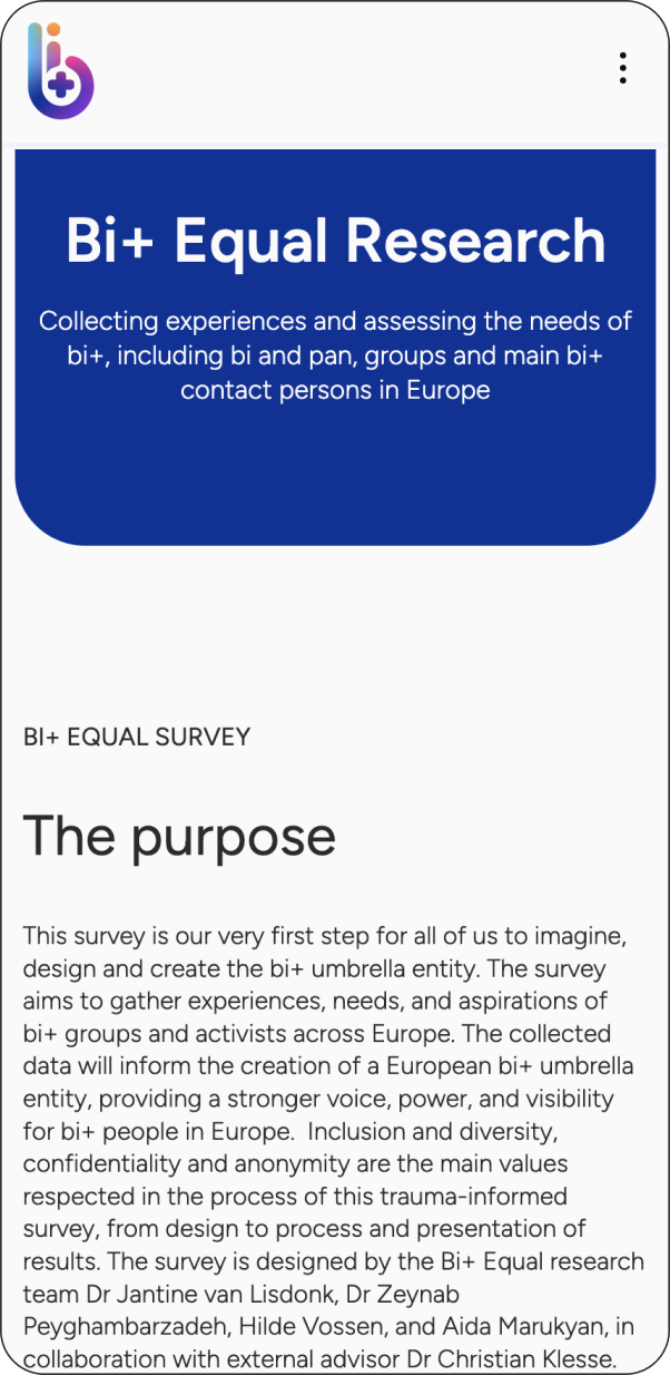 mobile version of site, featuring rounded blue block separating another