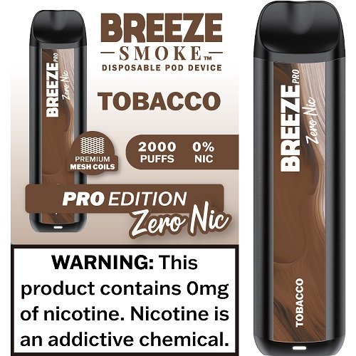 0 NIC BREEZE PRO 2000 TOBACCO 10CT