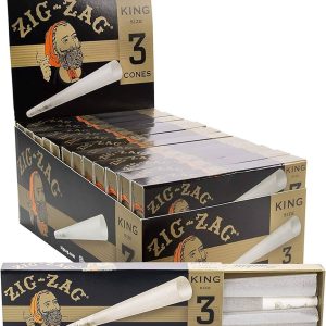 ZIG ZAG PAPER CONES BLACK PACK 3PK