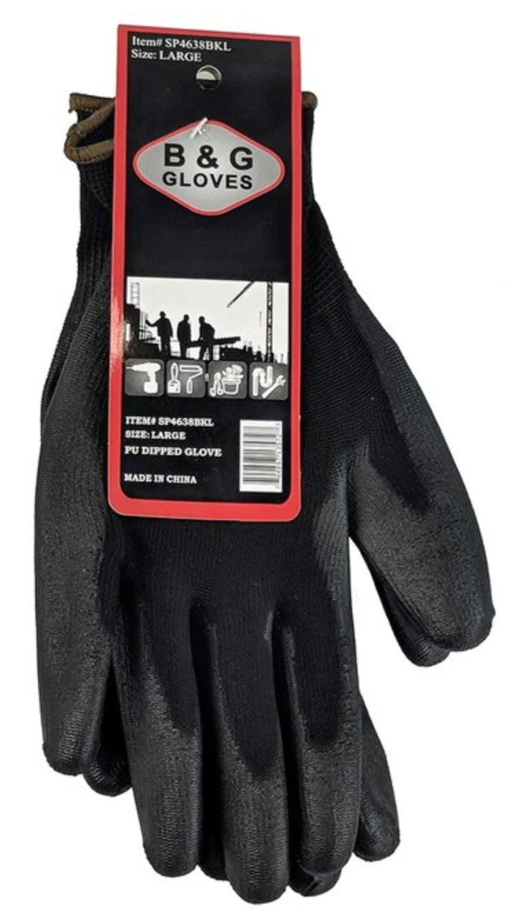 B&G GLOVES BLACK 12CT TX