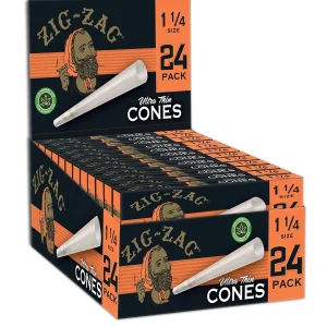 ZIG ZAG PAPER CONES ORANGE 6PK