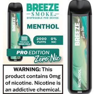 0 NIC BREEZE PRO 2000 MENTHOL 10CT