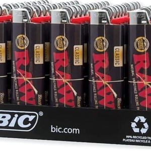 BIC LIGHTER RAW BLACK 50CT