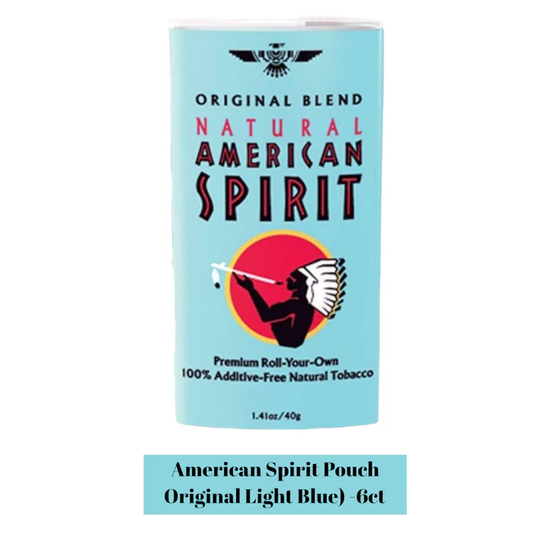 AMERICAN SPIRIT POUCH LIGHT BLUE 6CT