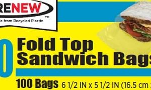 ECO RENEW SANDWISH BAGS 24/100 TX