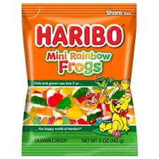 PEG HARIBO MINI RAINBOW FROGS NEW