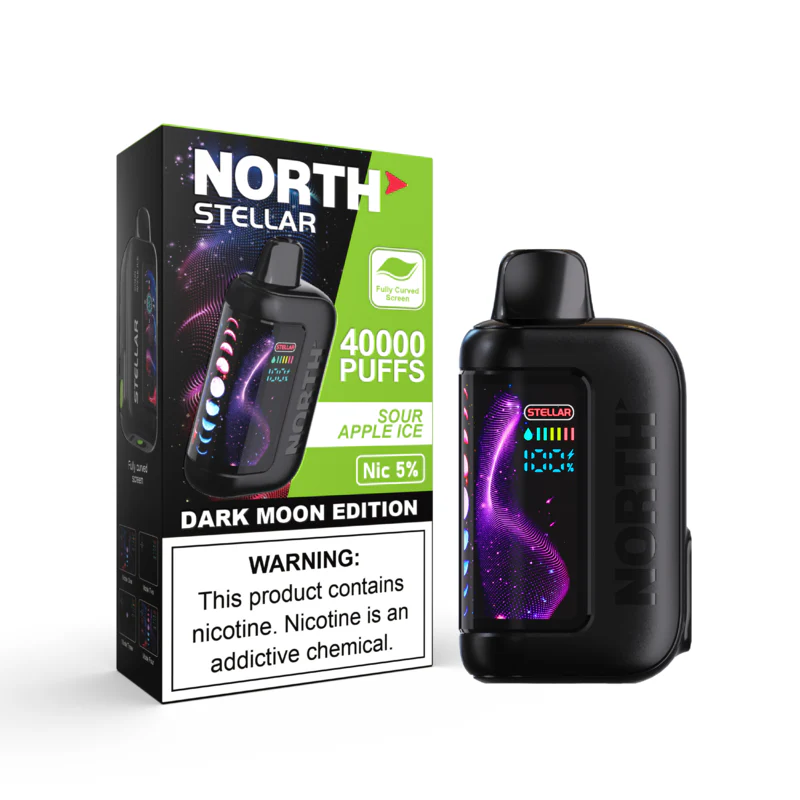NORTH STELLAR 40K PUFFS SOUR APPLE ICE 5CT