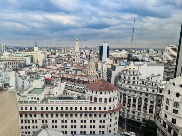 Rooftop view from Galería Güemes Buenos Aires. Buenos Aires in one of the best places to visit in Argentina on a first trip.