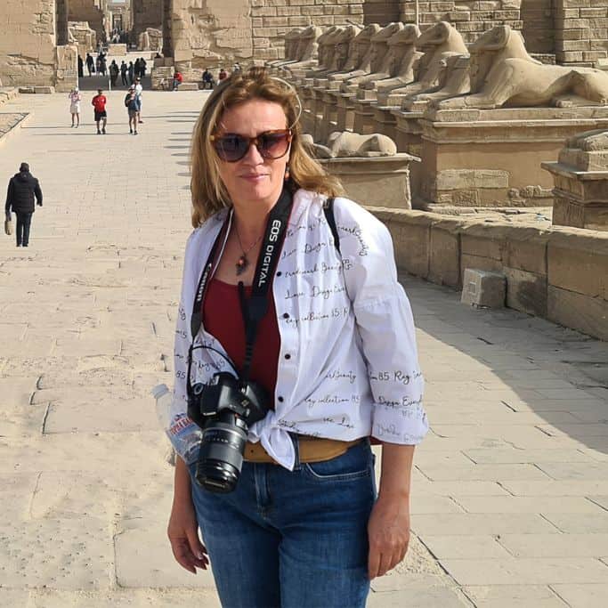 Maria of Map And Kamera at Karnak Temple in Egypt
