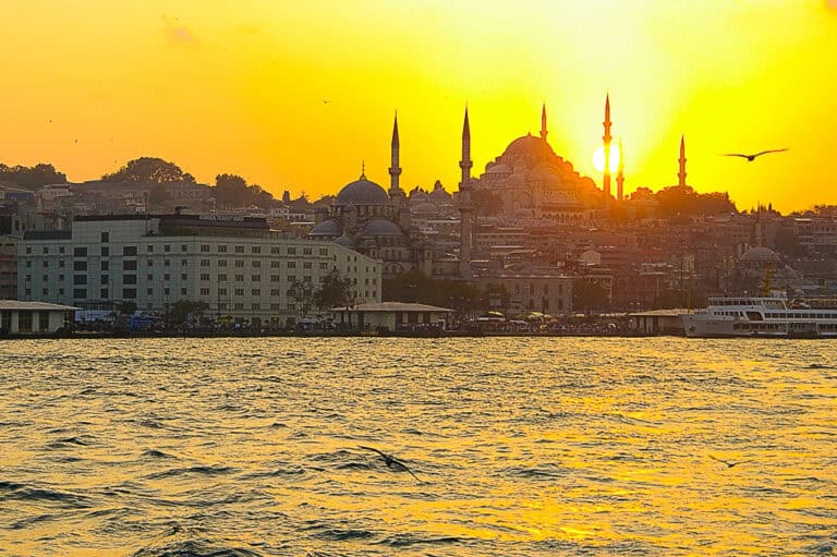 Sunset at the Bosphorus in Istanbul