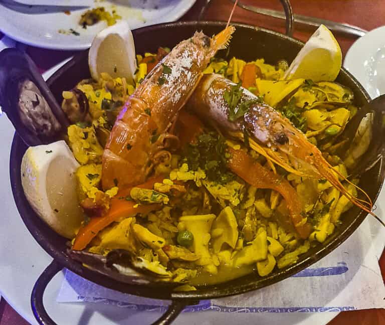 Seafood dish in one of the best restaurants in Ushuaia