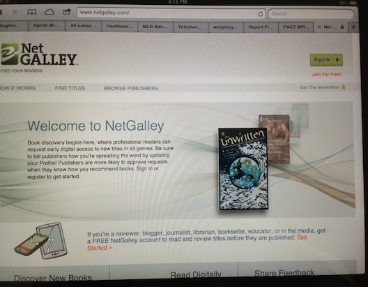 Netgalley home page