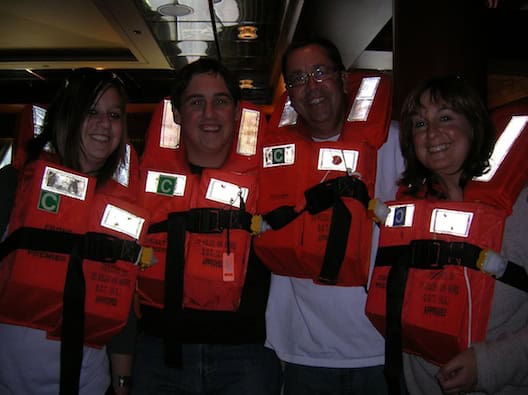 Life jackets on cruise
