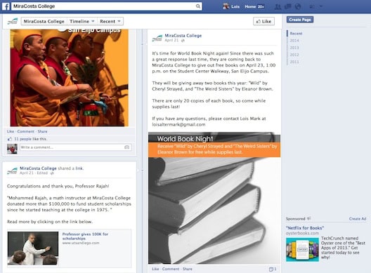 Mira Costa FB screenshot