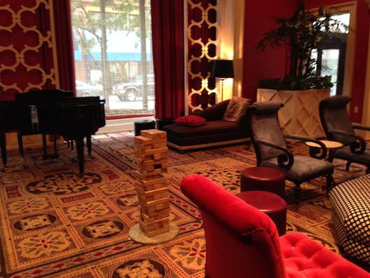Hotel Monaco lobby Jenga