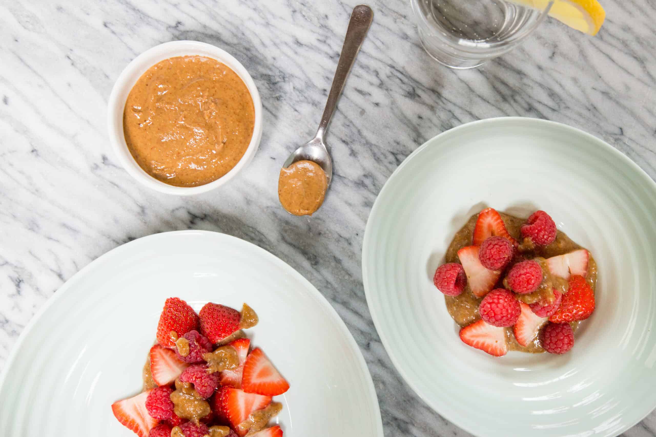 Almond Butter Tahini Fruit Bowl