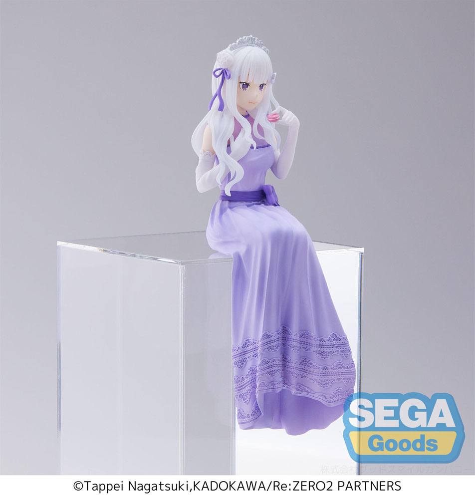 Nendo Addicts - Sega - Re Zero Emilia Dressed Up Party Lost In Memories Perching Figure Pose3