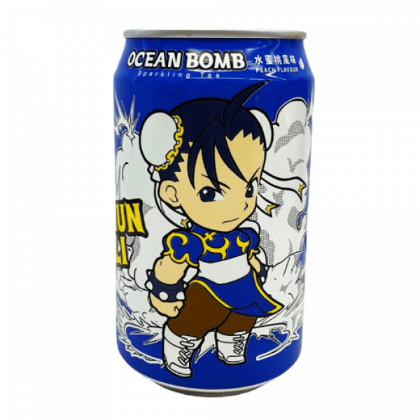 Nendo Addicts - Ocean Bomb Street Fighter Chun Li Sparkling Ice Tea - Peach Flavor 330 Ml