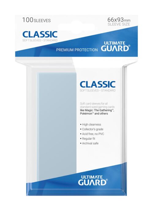 Nendo Addicts - Ultimate Guard Classic Soft Sleeves Standard Size Transparent 100 Pieces