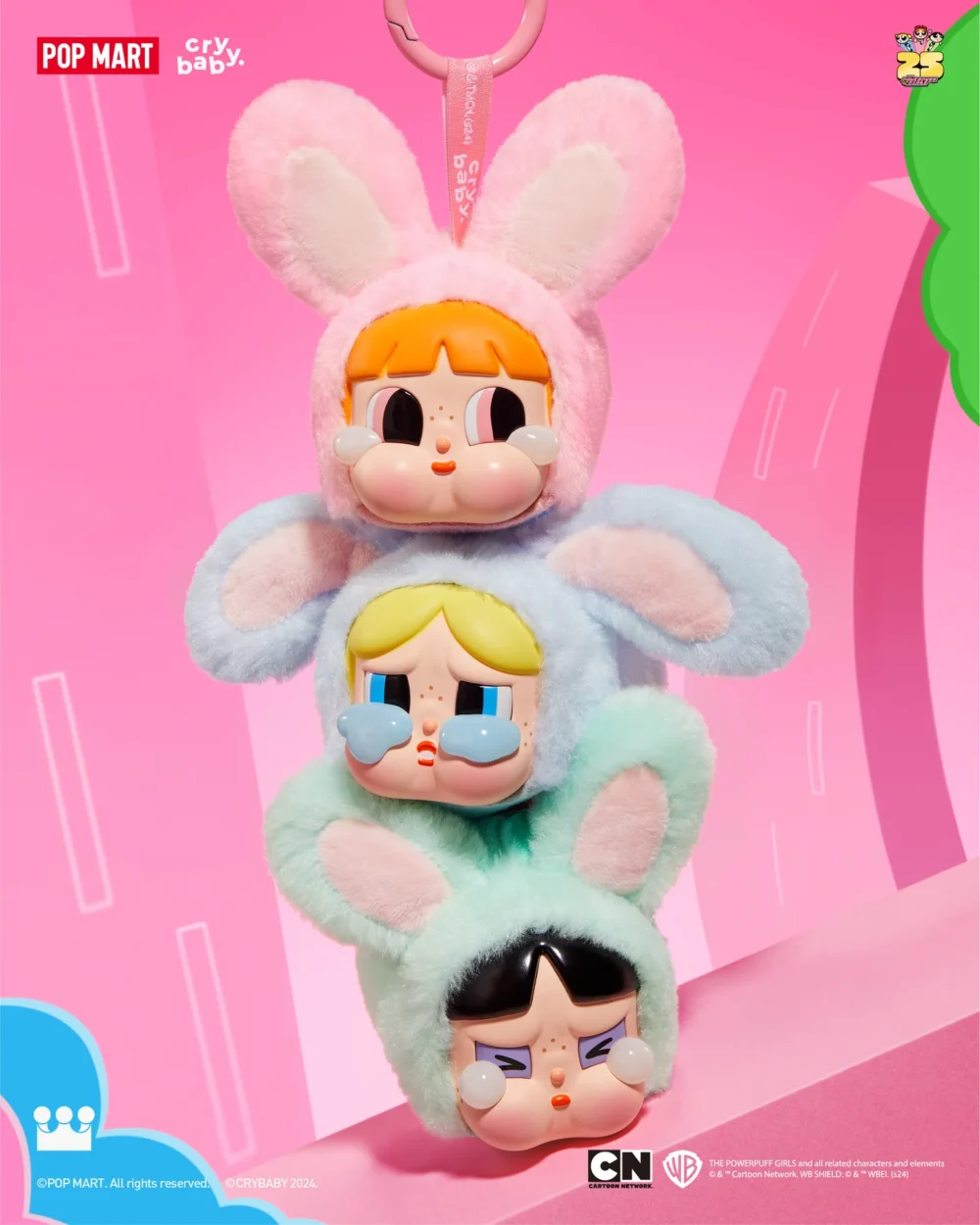 Nendo Addicts - Popmart - Crybaby X Powerpuff Girls Vinyl Face Plush Blind Box