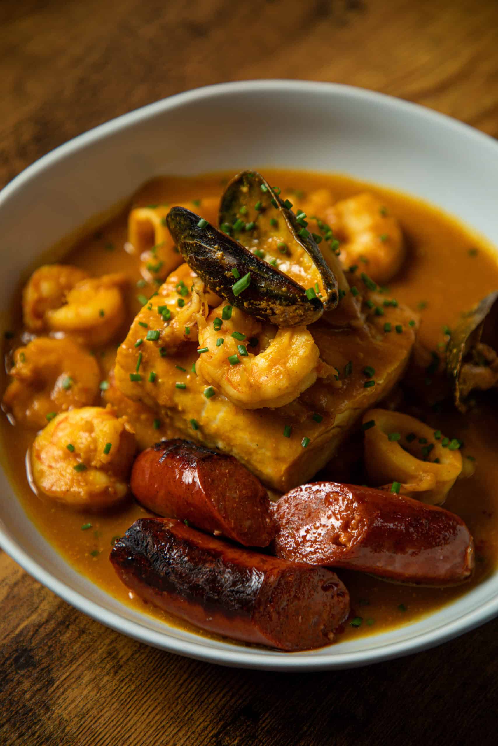 "New Orleans food gallery - grilled seafood parrilla pescador"