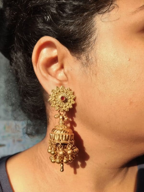 (On PRE-ORDER) Signature Jhumka - Gold Plated - Image 3