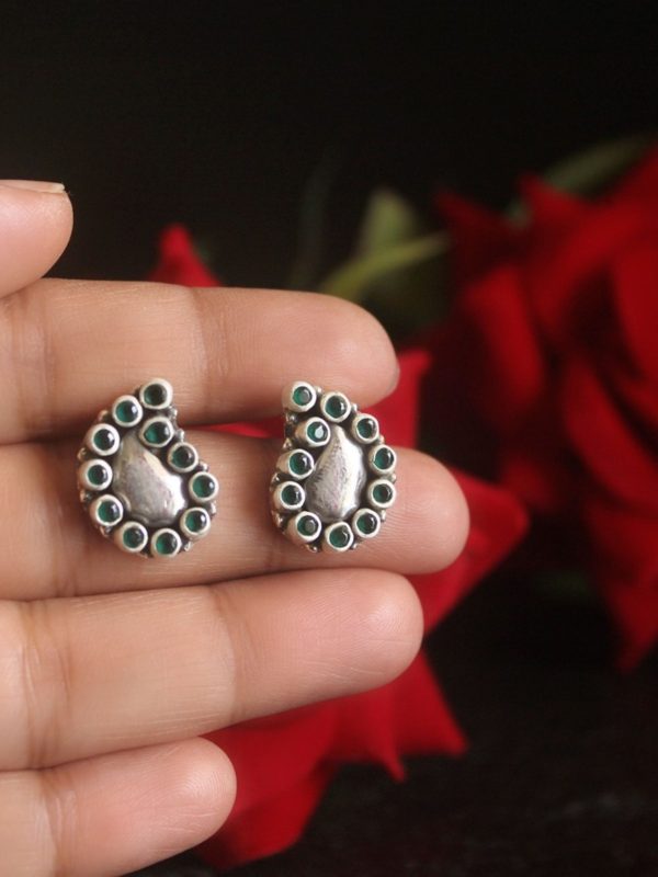 Paisley studs - Green
