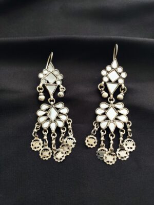 White Glass Earrings