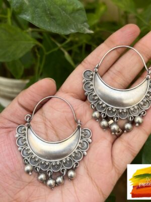 Silver Bali Hoops