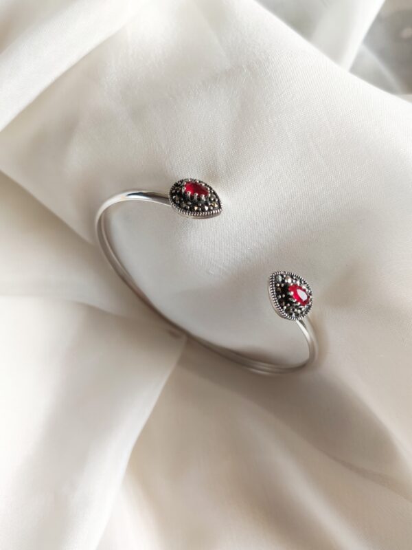 Swiss Marcasite Bangle - Red