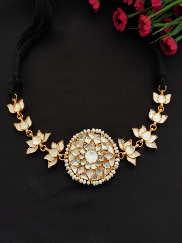 Lotus Kundan Choker Set - Image 3