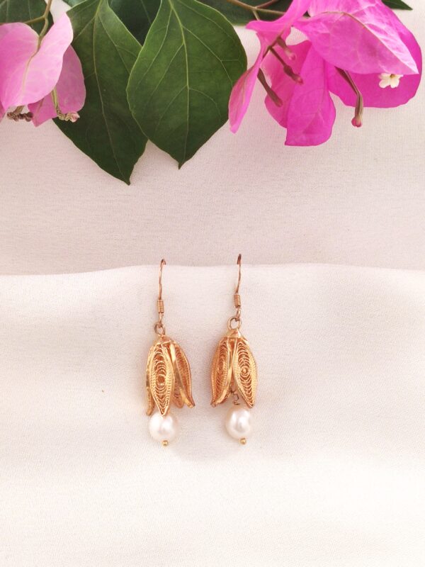 FLORA Filigree - Gold Tulips with Pearl