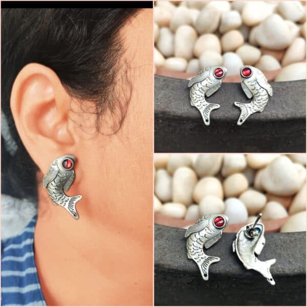 Fish Studs - Red - Image 4