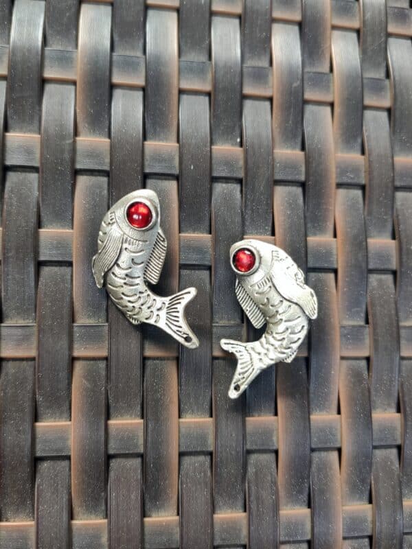 Fish Studs - Red - Image 7