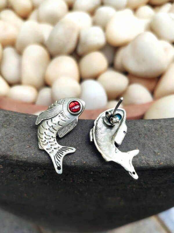 Fish Studs - Red - Image 5