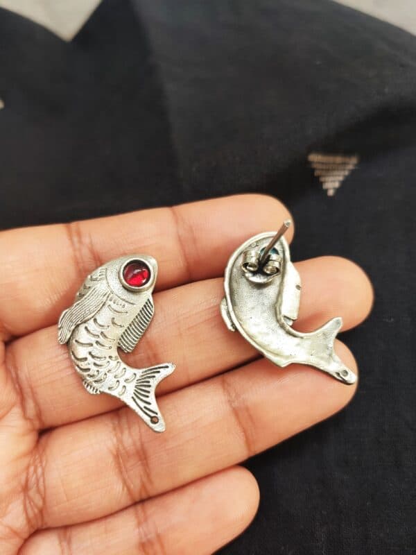 Fish Studs - Red - Image 3