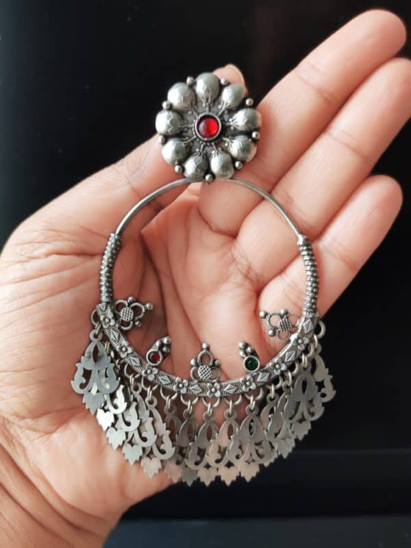 Vintage Silver Chandbali - 2 - Image 3