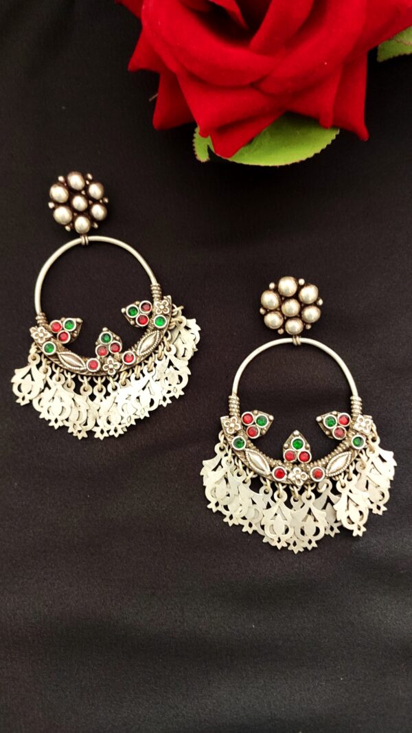 Vintage Silver Chandbali - 6