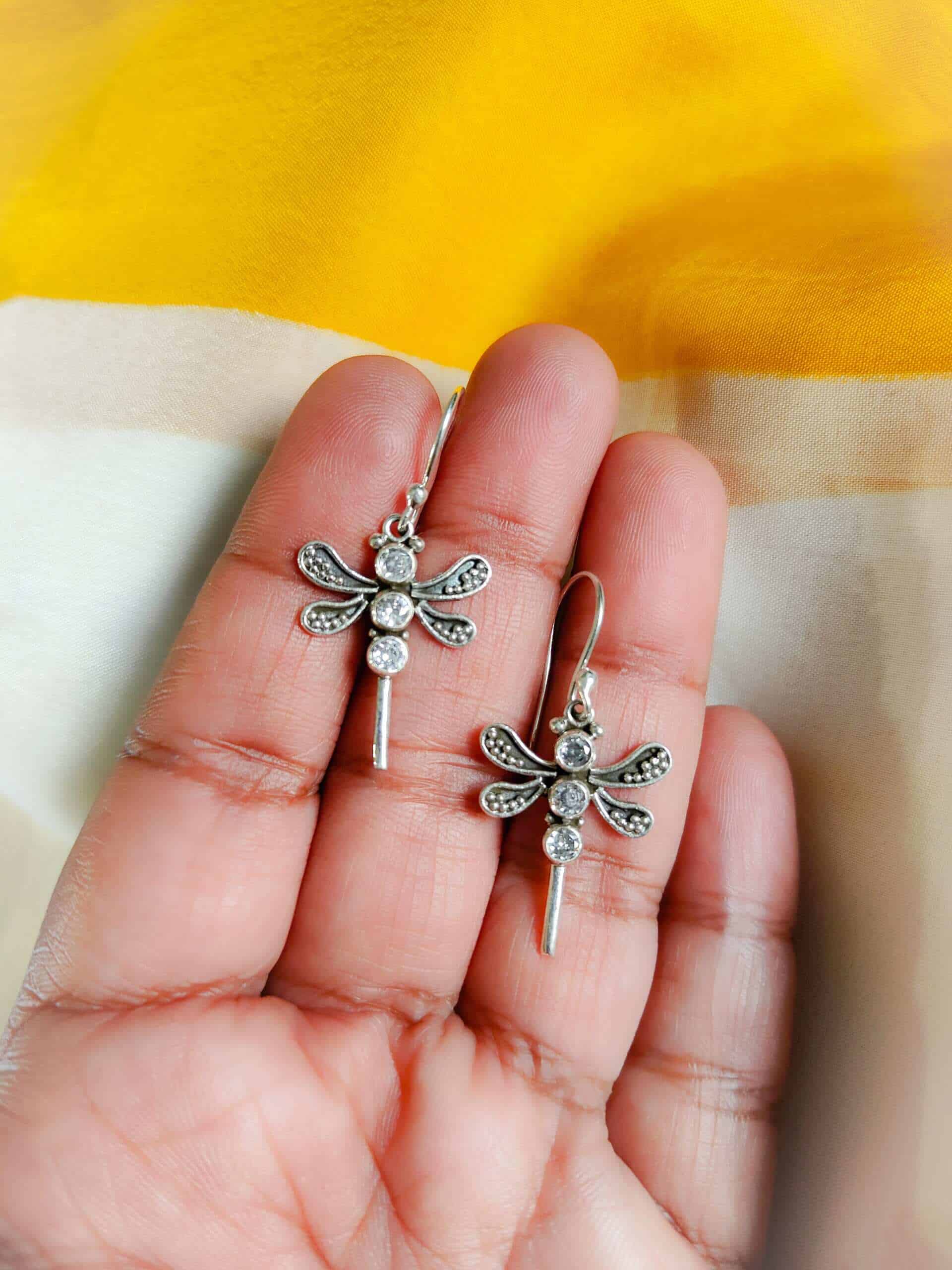 Papeeha’s Signature Dragonfly Earrings – White Zircon